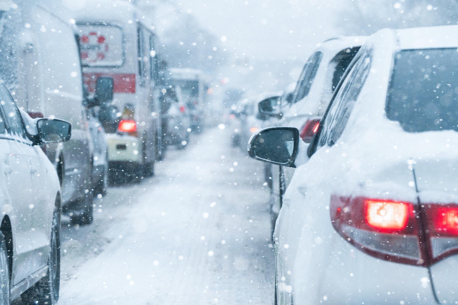 hybride werken door sneeuw