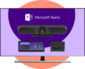 Logitech TAP voor Microsoft Teams + 55 inch 4K display op vloerstandaard