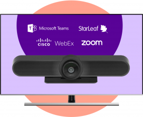 Logitech MeetUp Bring Your Own Meeting + 55 inch 4K display vast aan de wand