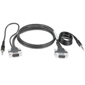 VGA+MJ-audio flex cable 7.6m M/M black
