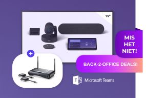 Logitech Tap Room Solutions voor Microsoft Teams + Samsung 75 inch 4K display
